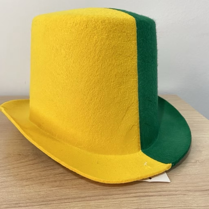 Cartola Brasil | 28x28cm | Verde E Amarelo | Seleção Brasileira | Copa Do Mundo | Fantasia | Jogos | Futebol | Chapéu
