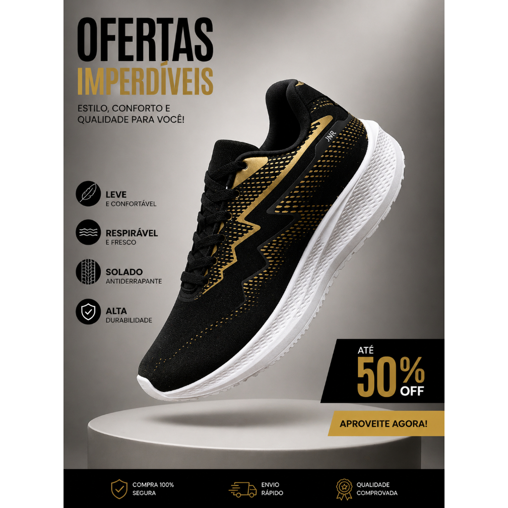 Tênis Unisex Masculino e Feminino Esportivo Confortável Leve e Estiloso Academia Caminhada