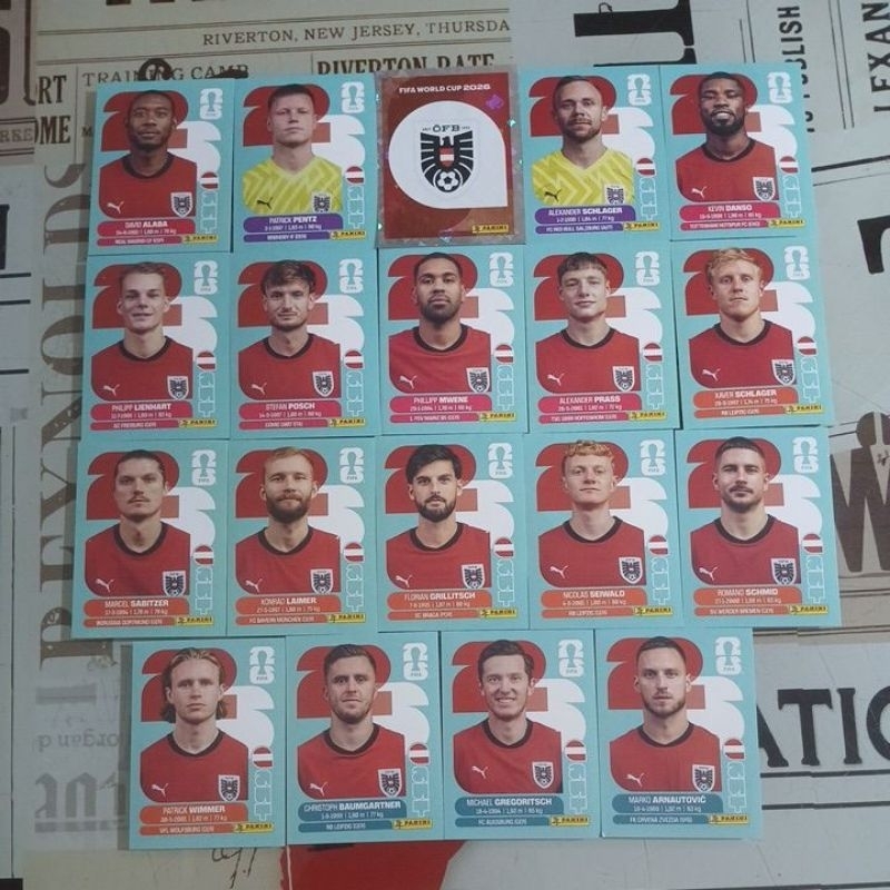 Austria - Figurinhas Originais Avulsas Copa do Mundo Fifa 2026 (AUT) (venda unitária)