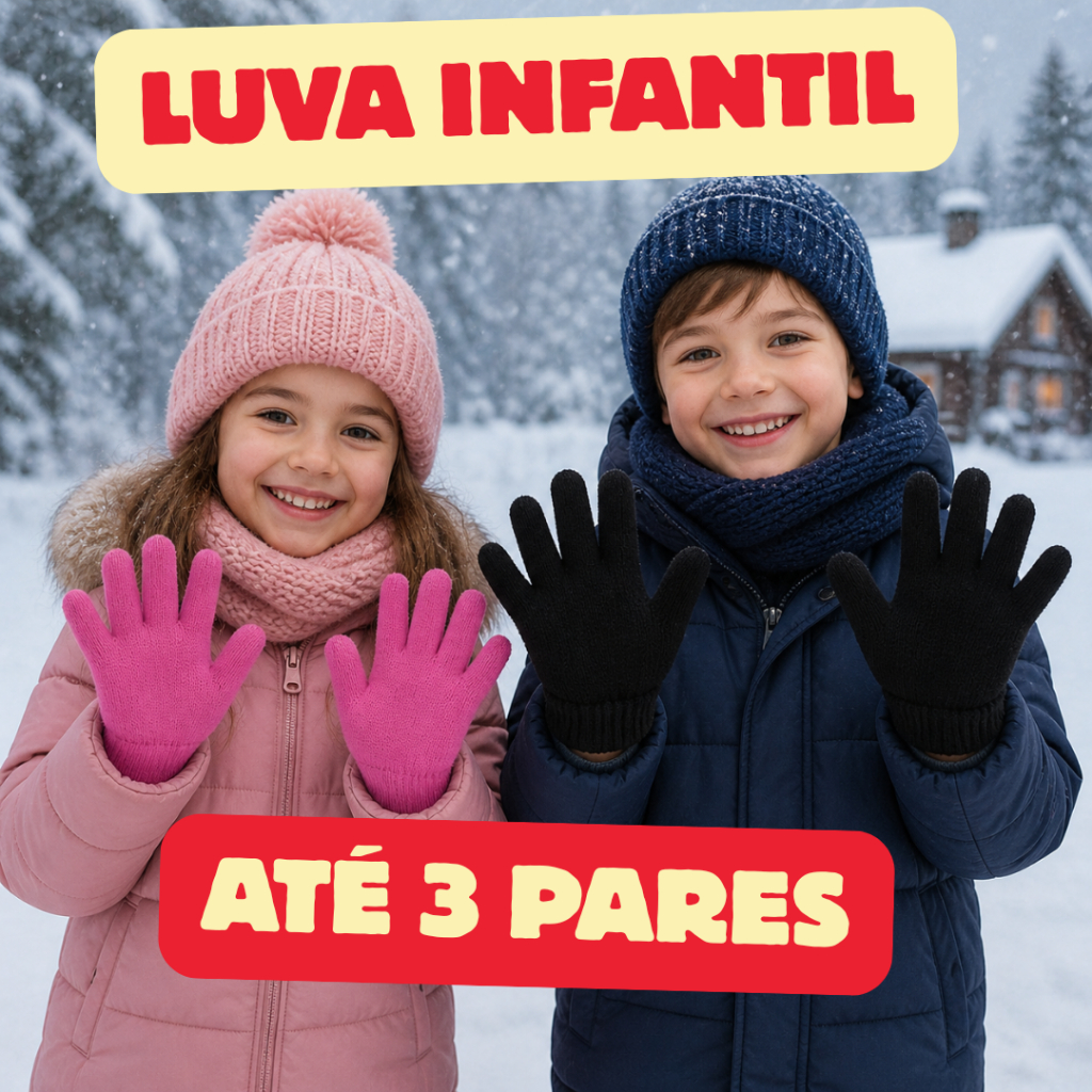 Luva Infantil Menino Menina Até 1 A 3 Pares Cores Sortidas