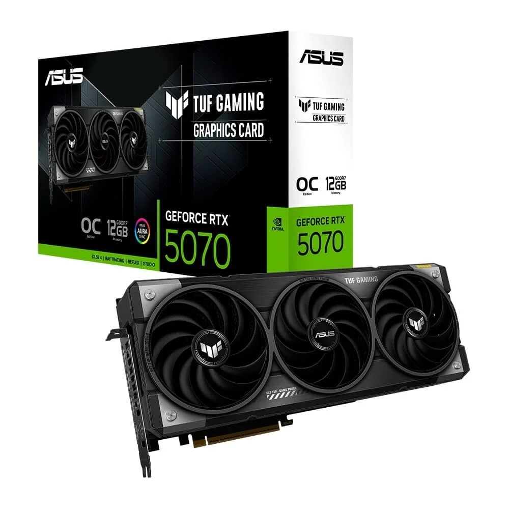 Placa de Vídeo ASUS TUF RTX 5070 O12G GAMING NVIDIA Geforce, 12GB, GDDR7, Blackwell, DLSS4, Edição OC