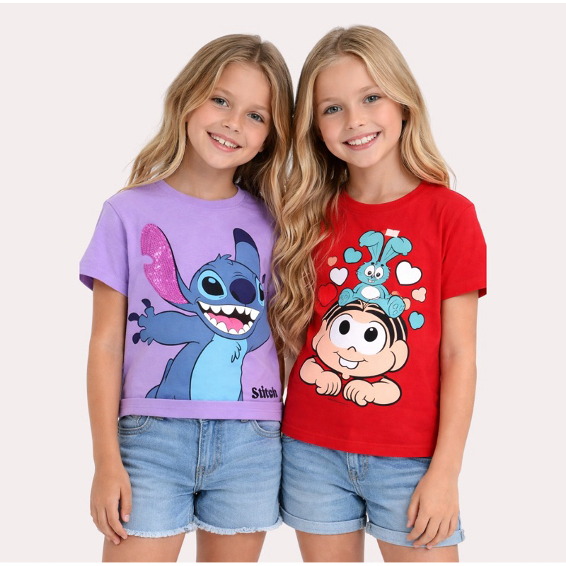 Kit 2 blusas estampa sortida infantil criança menina, Disney licenciada - pronta entrega ENVIO IMEDIATO
