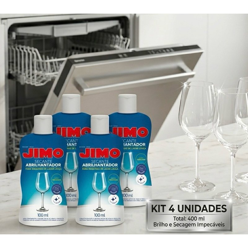 Imagem Kit  Secante Abrilhantador Jimo Lava Loucas Maquina De Lavar Louca Brilho Secagem Kits
