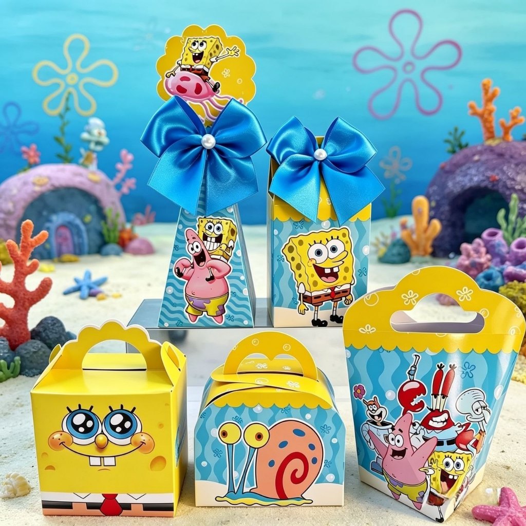 Kit Personalizados BOB ESPONJA  Pegue e Monte Caixinhas Lembrancinhas Festa Infantil Aniversário