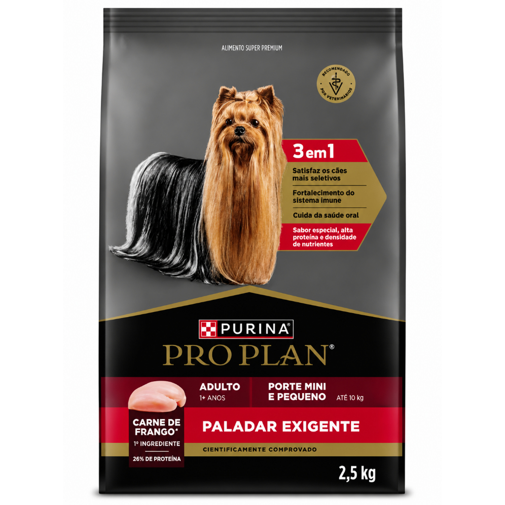 Ração Pro Plan Paladar Exigente 2,5kg – Cães Adultos Porte Mini e Pequeno