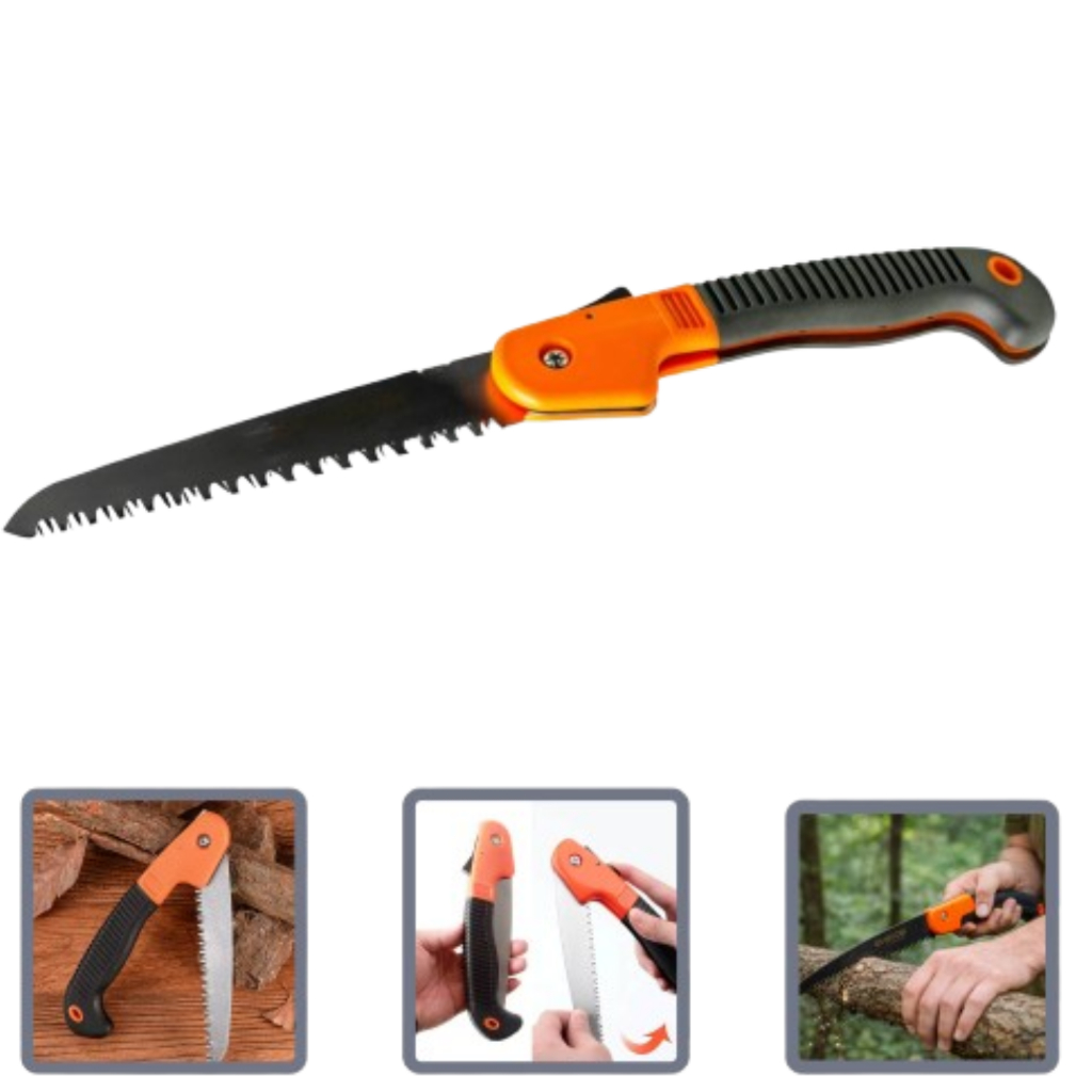 Serra Manual Dobrável 40cm Lâmina 18cm Portátil Camping Acampamento Carpintaria Aventura pesca