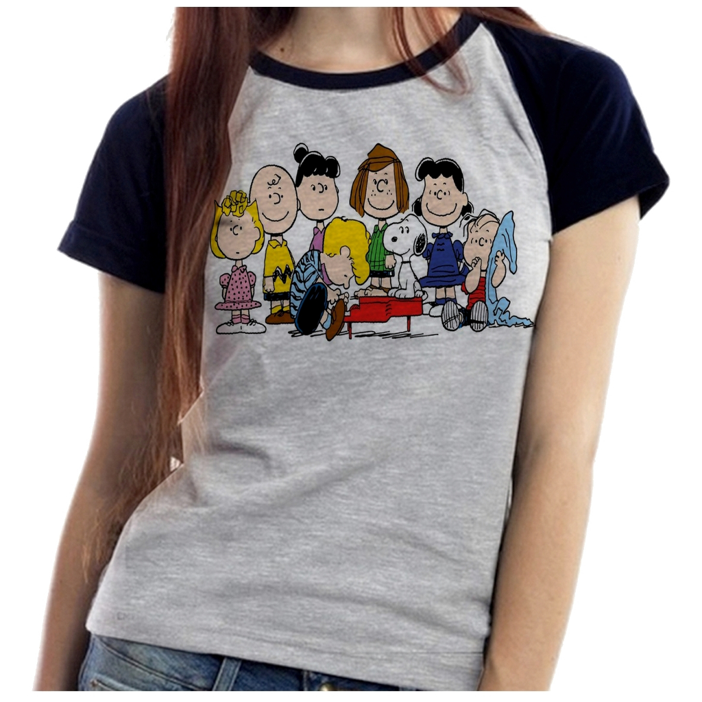 Baby Look Blusa Feminina ou Camiseta Unissex Charlie brow snoopy turma