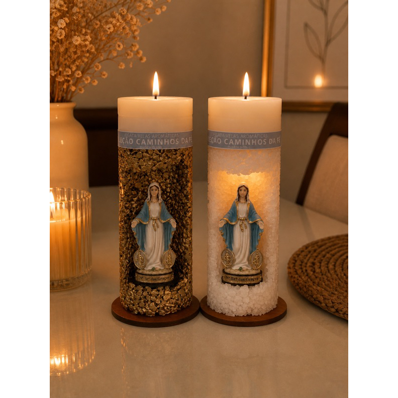 Vela Oratório Nossa Senhora das Graças, Santa Rita, Nossa Senhora de Fatima, São Jorge, Presente dia das mães
