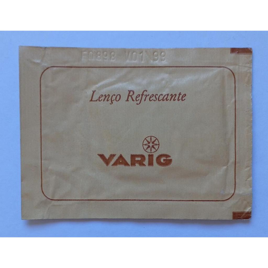 Lenço Refrescante Varig Sache Aviação Brasileira Mecano Pack Embalagem Original