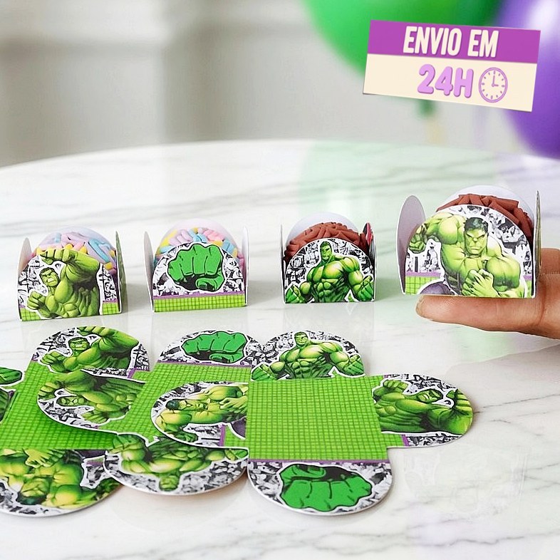 Forminhas de doce Hulk - forminhas para brigadeiro - Forminha para docinhos - Aniversário - Festa