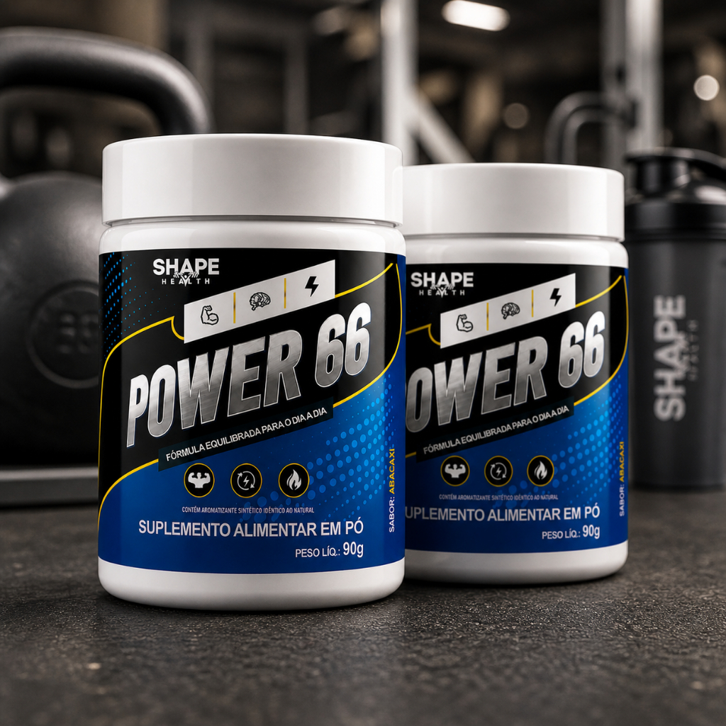 2 Potes Power 66 Suplemento Em Pó Para Vigor Libido 90g 2 Pote Potencia e Vigor 90g Sabor Frutado Loja Oficial