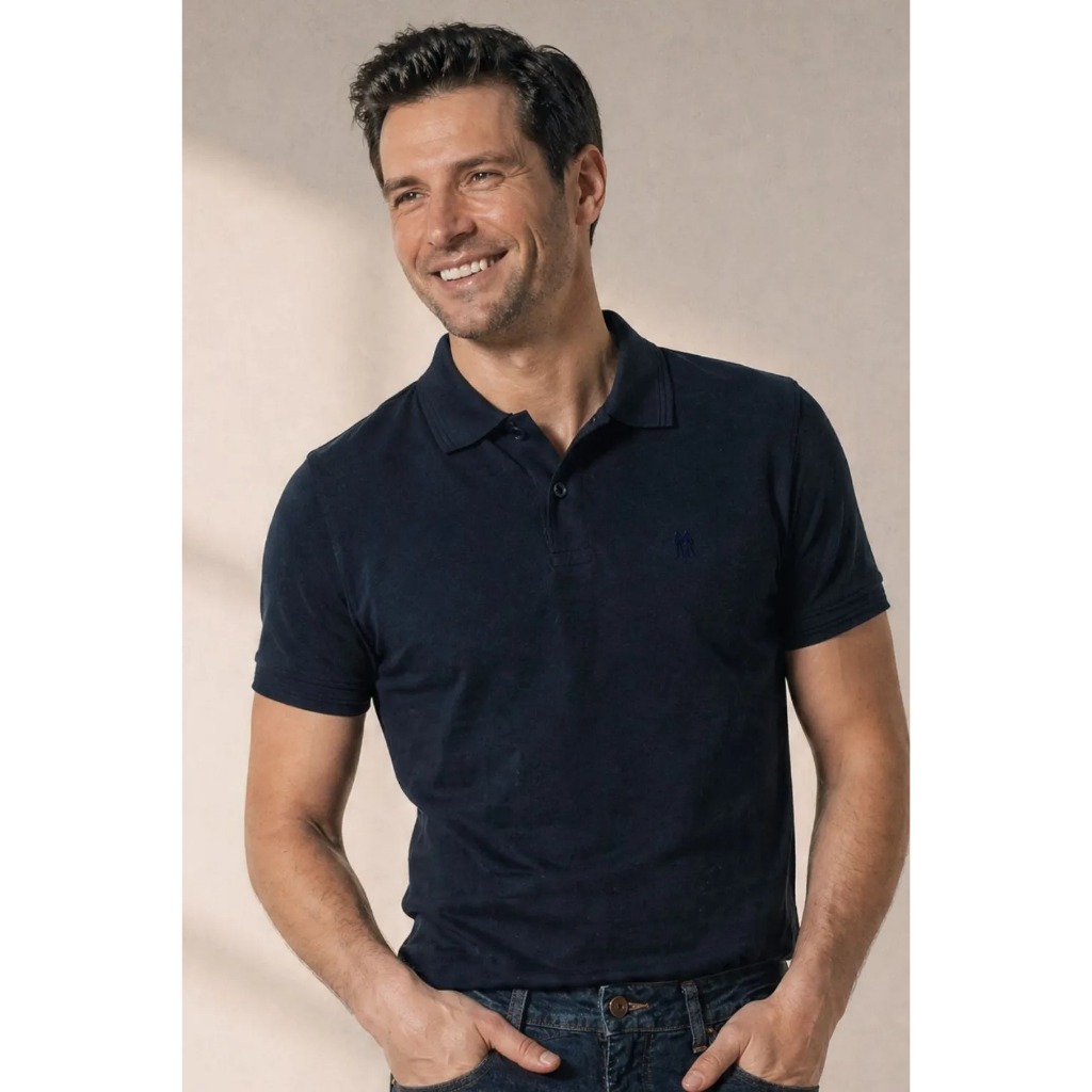 Polo Piquet Lisa Premium Polo Wear Marinho