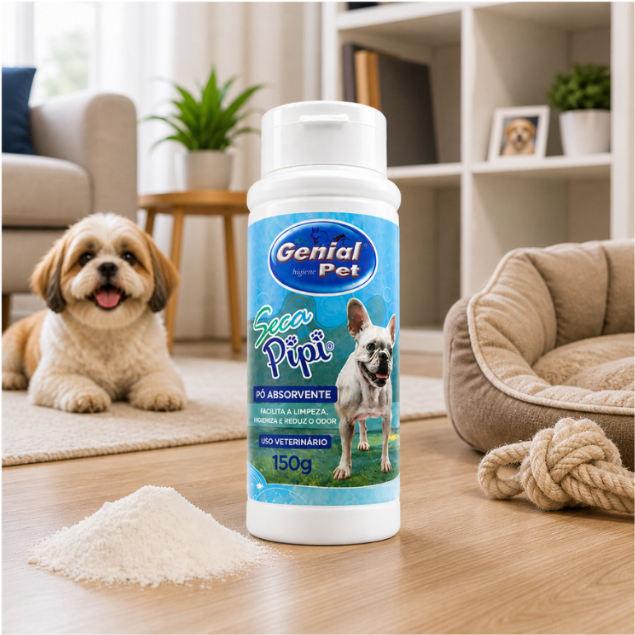 Seca Pipi Limpeza Fácil Cães E Gatos Seca Xixi Genial Pet 150g Limpa Higieniza Reduz Odor