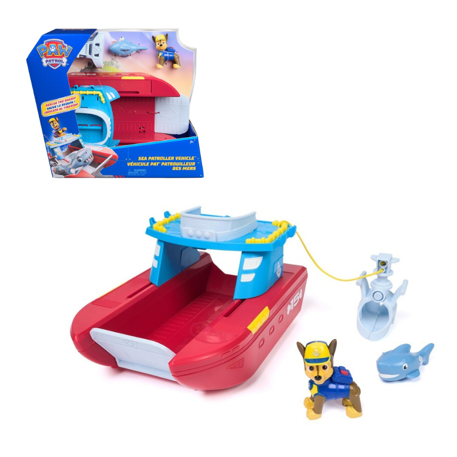 Barco 2 em 1 Patrulha Canina Marítima Chase Resgate Tubarão - Sunny Brinquedos