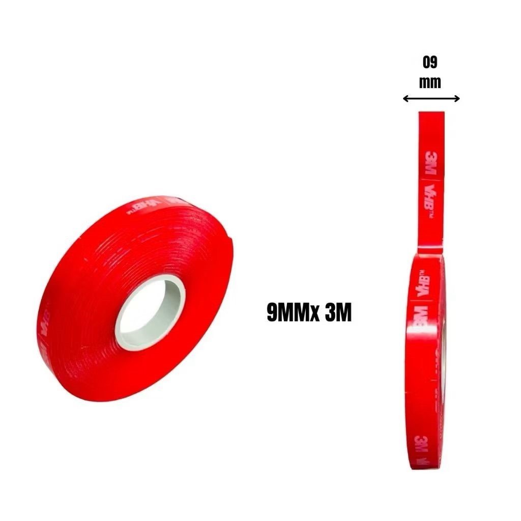 Fita Dupla Face 3M - 9mm - Fita Adesiva Fixa Forte Transparente - Fita VHB 4910 - Multiuso Extra Forte