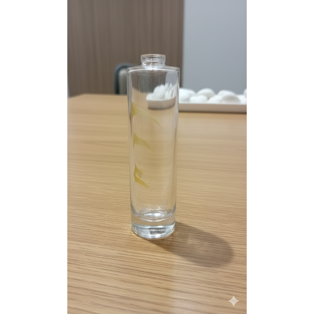 Frasco Vidro Perfume 50ml Cilíndrico + Válvula EasyLock (Recrave Fácil) + Sobretampa - Kit Premium