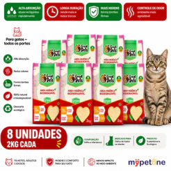 Kit 8 Areia Biodegradável Grossa Great Pets para Gatos - 2 Kg