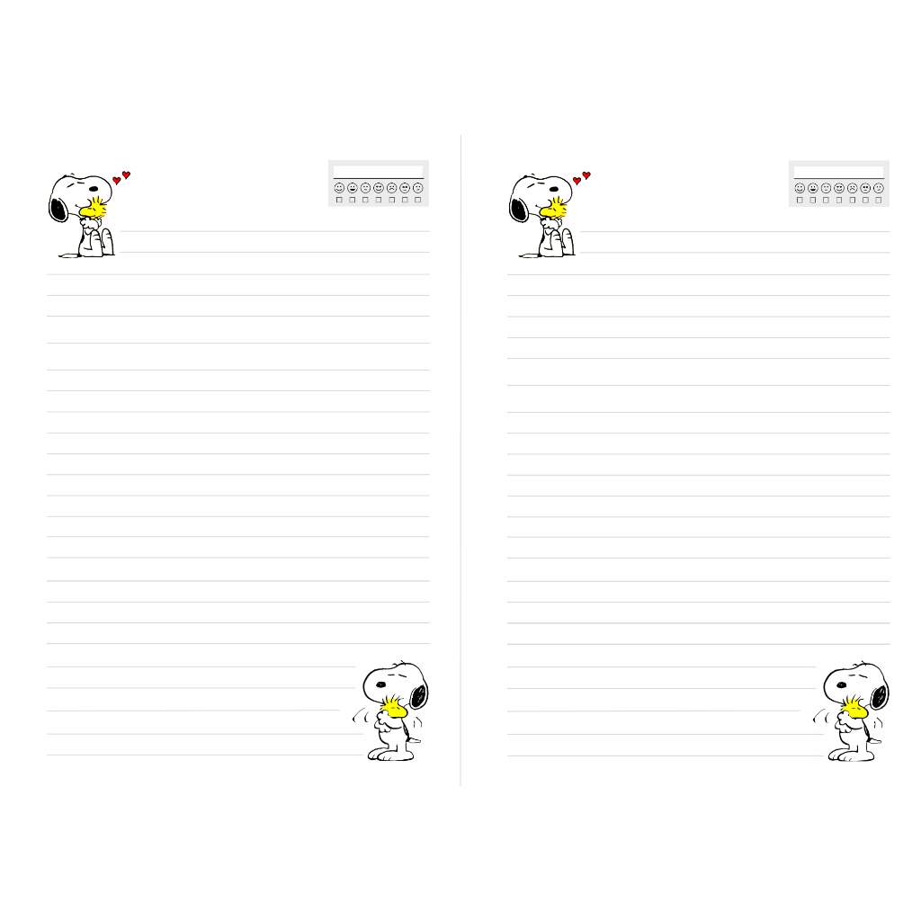 Miolo Para Caderno A5 Folha Decorada Snoopy Offset 75g