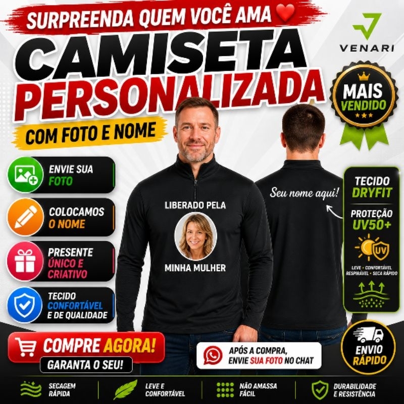 Camisa proteção UV manga longa liberado pela mulher camisa pesca divertida personalizada