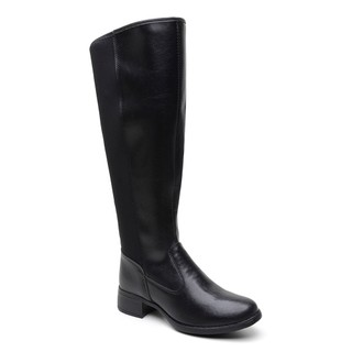 Bota Feminina Montaria Over Cano Alto Até O Joelho Com Elástico Zíper Lateral Para Pernas Grossas Confortável Estilosa