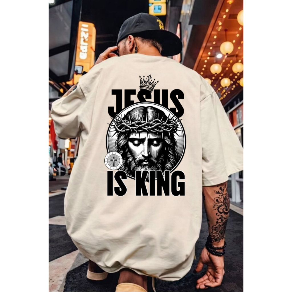 Camiseta Oversized Camisa Masculina Feminina Algodão Estiloso Cristã Gospel Religiosa Jesus Blusa