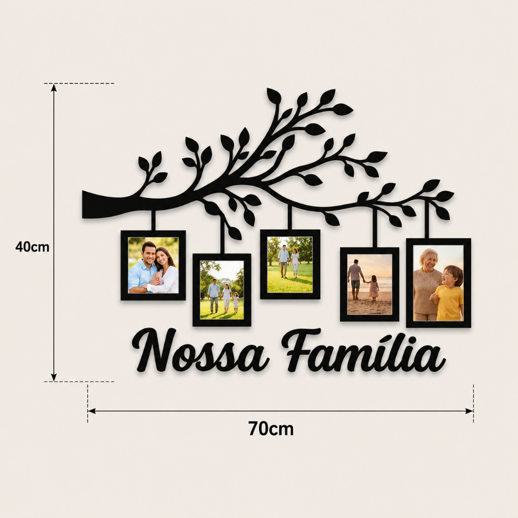 Porta Retrato Da Familia Arvore Com Fotos em MDF Quadro Decorativo Da Familia