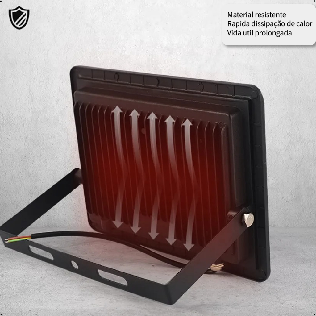 Holofote Refletor Led ECO Pro 100W Branco Frio | Branco Quente | Verde | Iluminação p/ Jardim