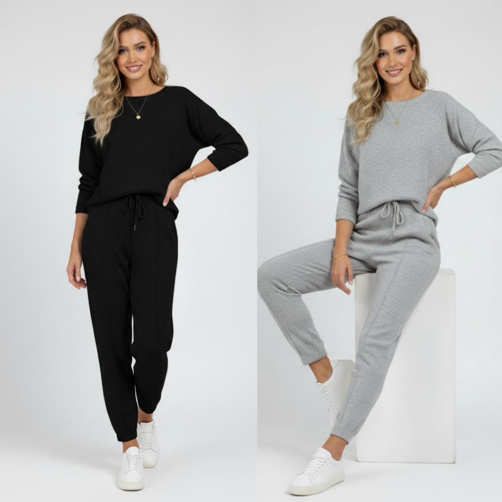 Conjunto Lanzinha Feminino Calça e Blusa Lã Outono Inverno Primavera Level