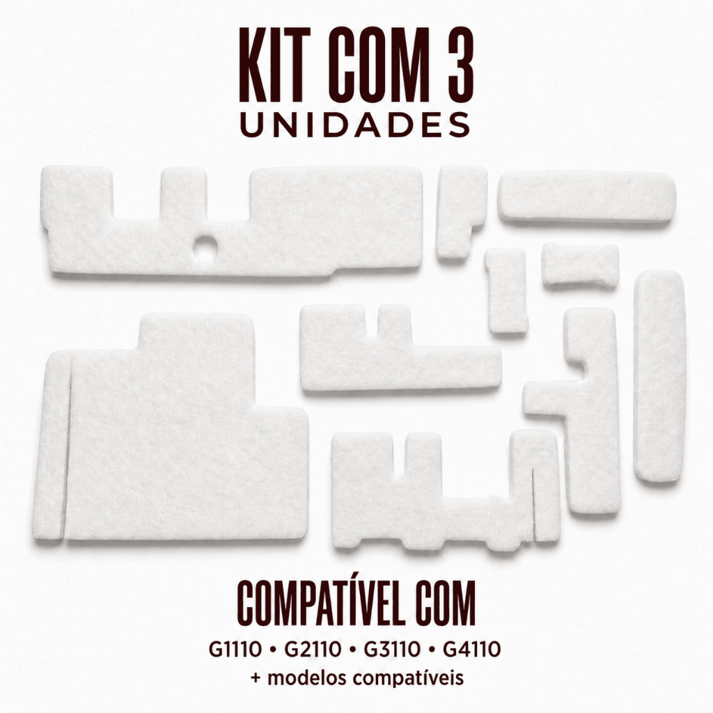 Kit 3 Almofada Absorvente Feltro Canon G1110 G2110 G3110 G3111 G4110 QY5-0593 Alta Absorção