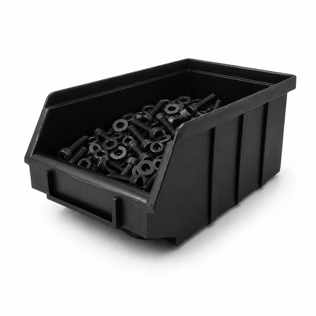 Kit 36 Caixas Gaveteiro Bin N3 Azul ou Preto Gaveta Organizadora Parafusos - Plasconex