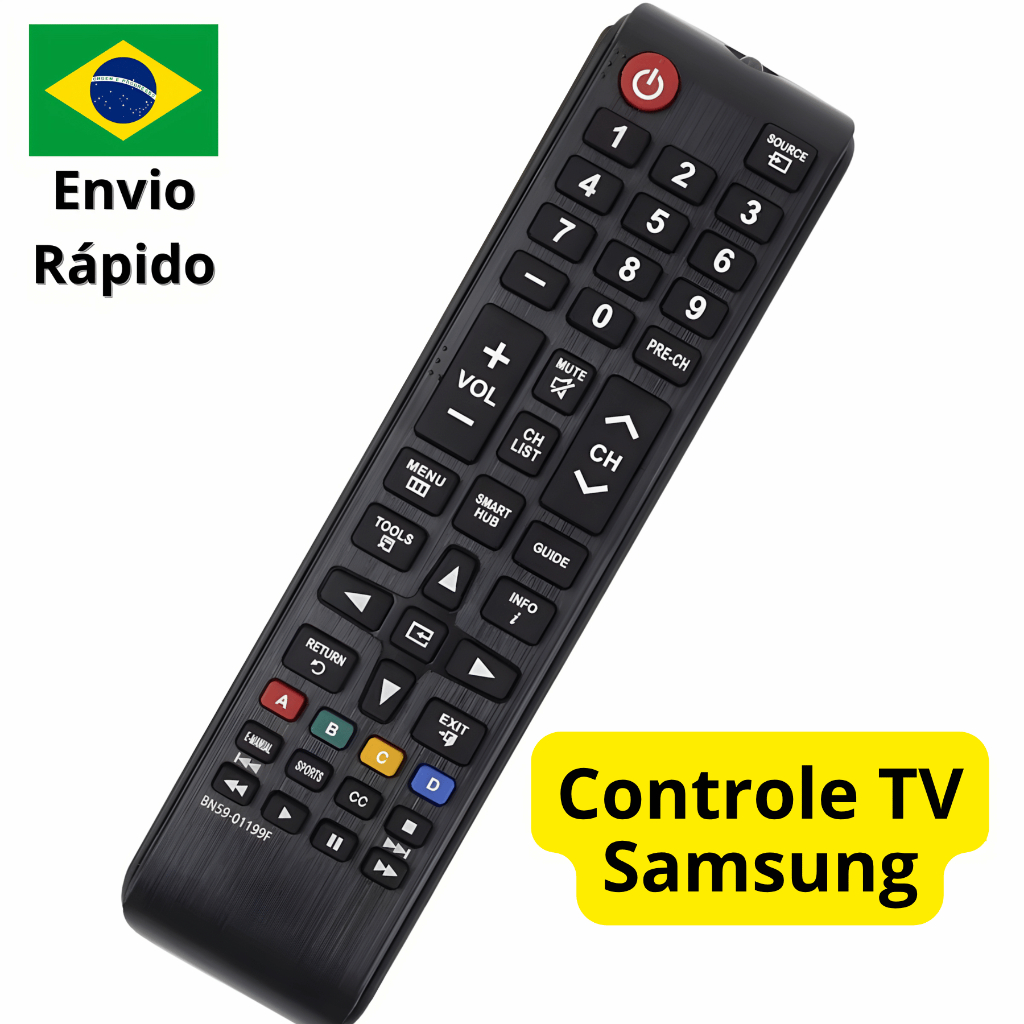 Controle Tv Samsung Smart Compativel LED Lcd 4K — R$ 10,68 em Shopee