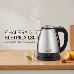 Chaleira Inox 1,8l Bule Elétrico Agratto Chaleira Inox Térmica Chaleira 127v Bule Jarra Chimarrão