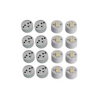 8 TOMADA EXTERNA REDONDA +  8 INTERRUPTOR SIMPLES EXTERNO REDONDO 10A