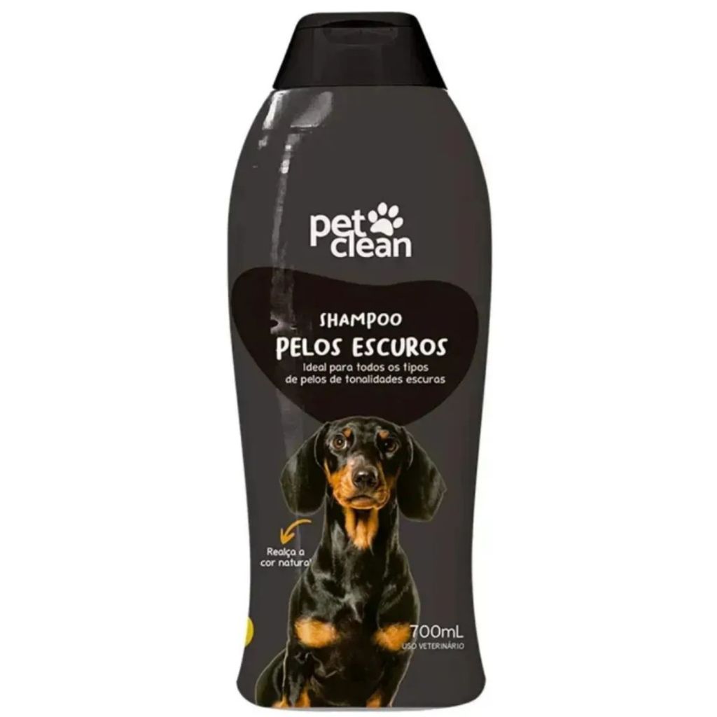 Shampoo e Condi. Pelos Escuros P/ Cães Gatos Pet Clean 700ML