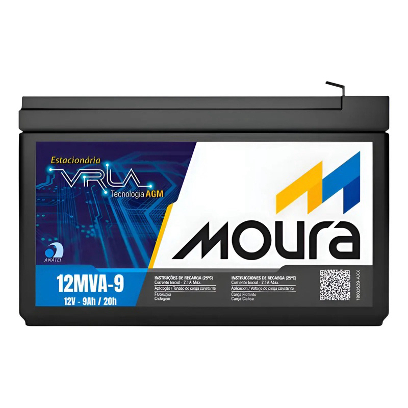 Nobreak VRLA Moura Selada 12V 9AH - Sistema de Alarme - 12 Meses de Garantia