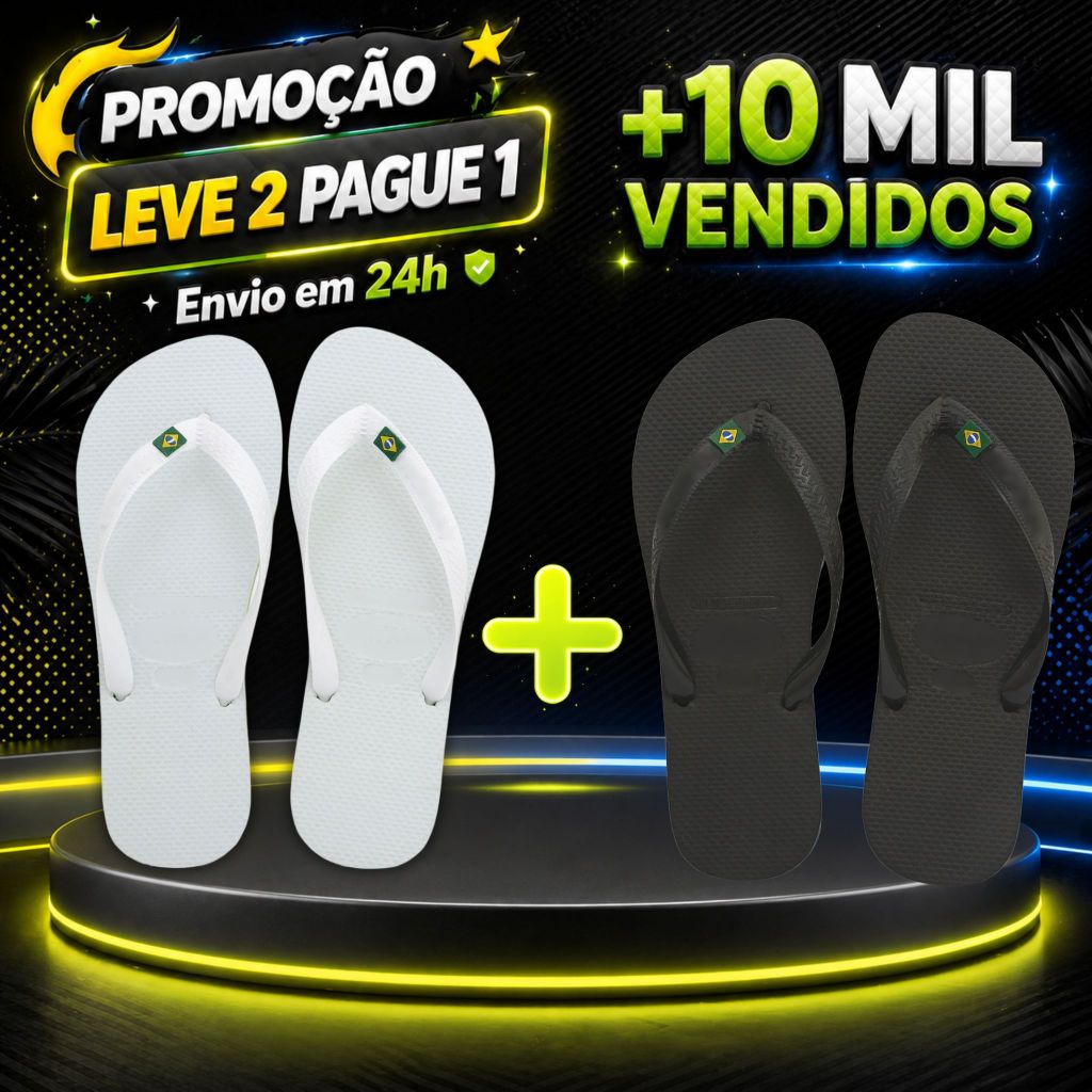 KIT Chinelos Masculino e Feminino do Brasil Borracha Original Anti-Derrapante