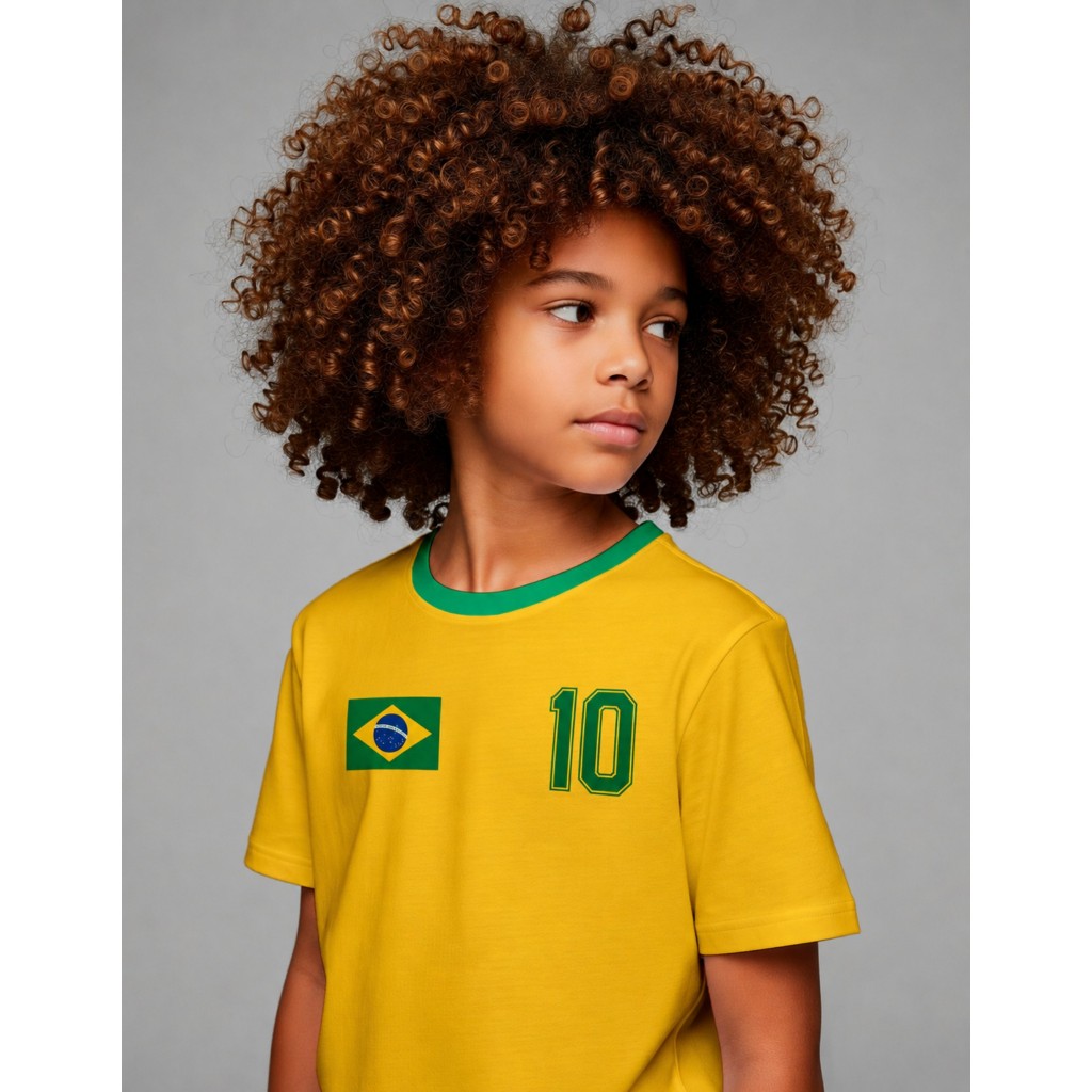 Camiseta Personalizada do Brasil numero 10 e adulta e infantil para criança para copa seu nome aqui — imagem 2 de 2