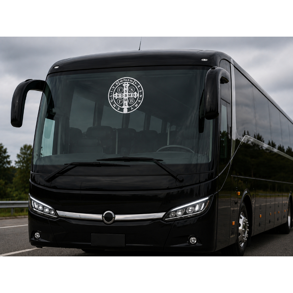 Adesivo Vinil Medalha de São  Bento Caminhão ônibus Carro