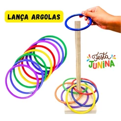 Lança Argolas Jogo Coordenação Motora Educativo Arremesso Festa Junina julina momentos diversao