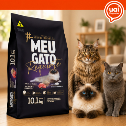 Ração Gato Adulto e Filhote 10Kg Meu Gato Requinte Tradicional Premium Todas As Raças