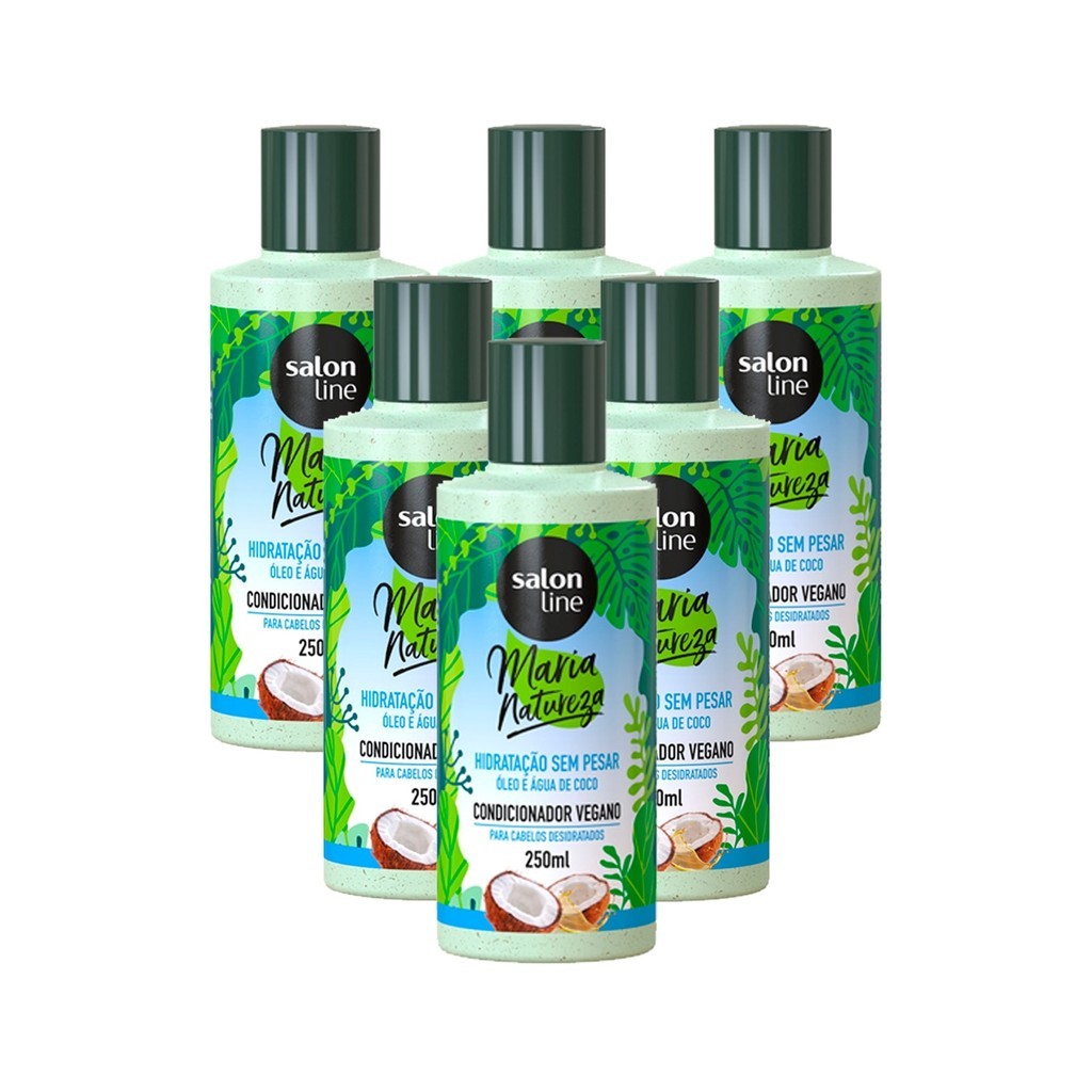 Caixa com 6 unidades de Condicionador Maria Natureza Hidratação Sem Pesar Salon