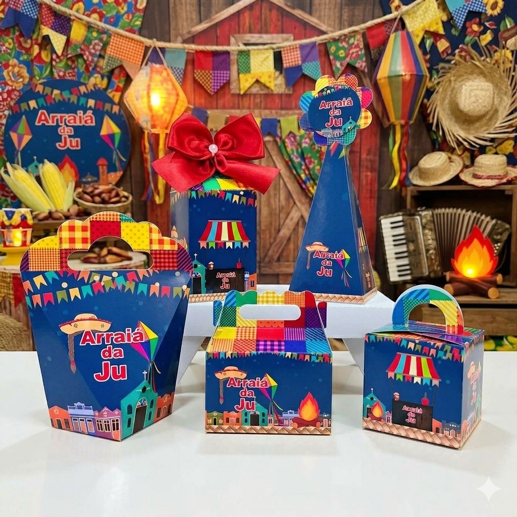 KIT FESTA PERSONALIZADA ARRAIÁ - PEGUE E MONTE - Lembrancinha - Aniversário - Festa Junina