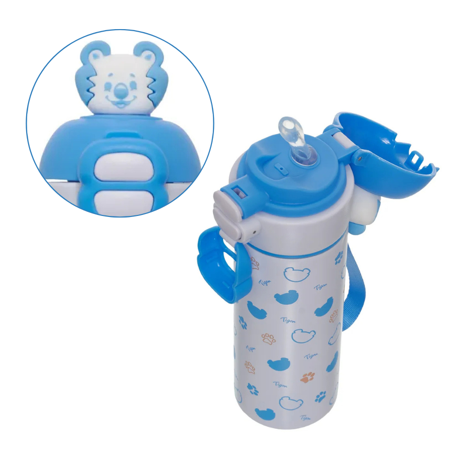Garrafa Térmica Aço Inox 400ml Tigor BB Com Canudo de Silicone - Pacific