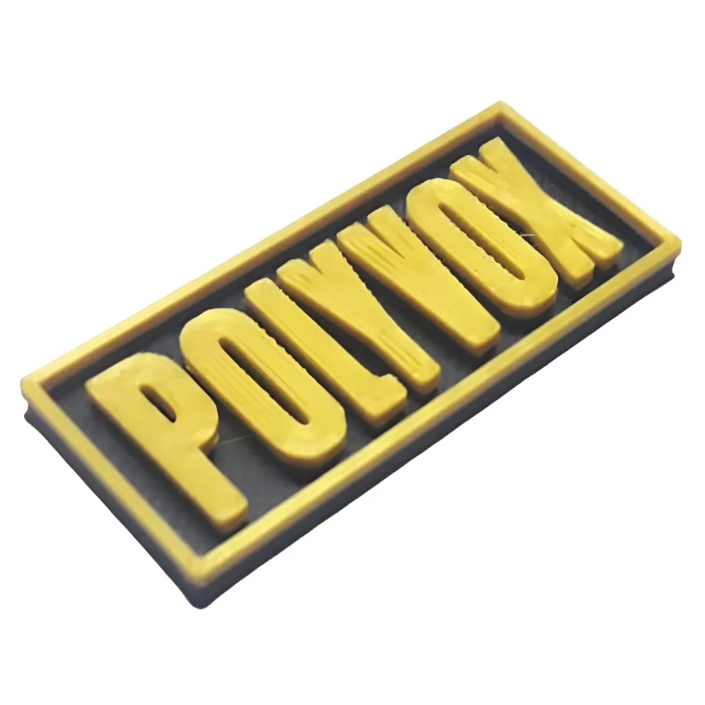Logomarca  Identificação Logo Emblema Polyvox 4,5x2 Toca Discos Vitrolas Rádios Receivers Som Antigo