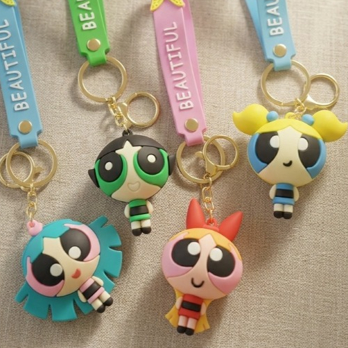 Chaveiro Meninas Super Poderosas Florzinha Docinho Lindinha Estrelinha Geek Pop Emborrachado Grande Bolsa Mochila