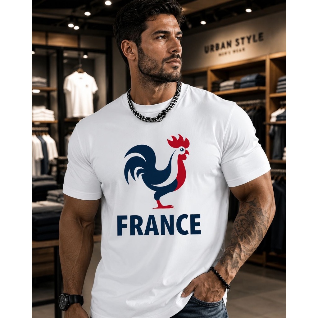 CAMISETA MASCULINA FRANCE EXCLUSIVA LANÇAMENTO CASUAL GOLA REDONDA TECIDO PREMIUM