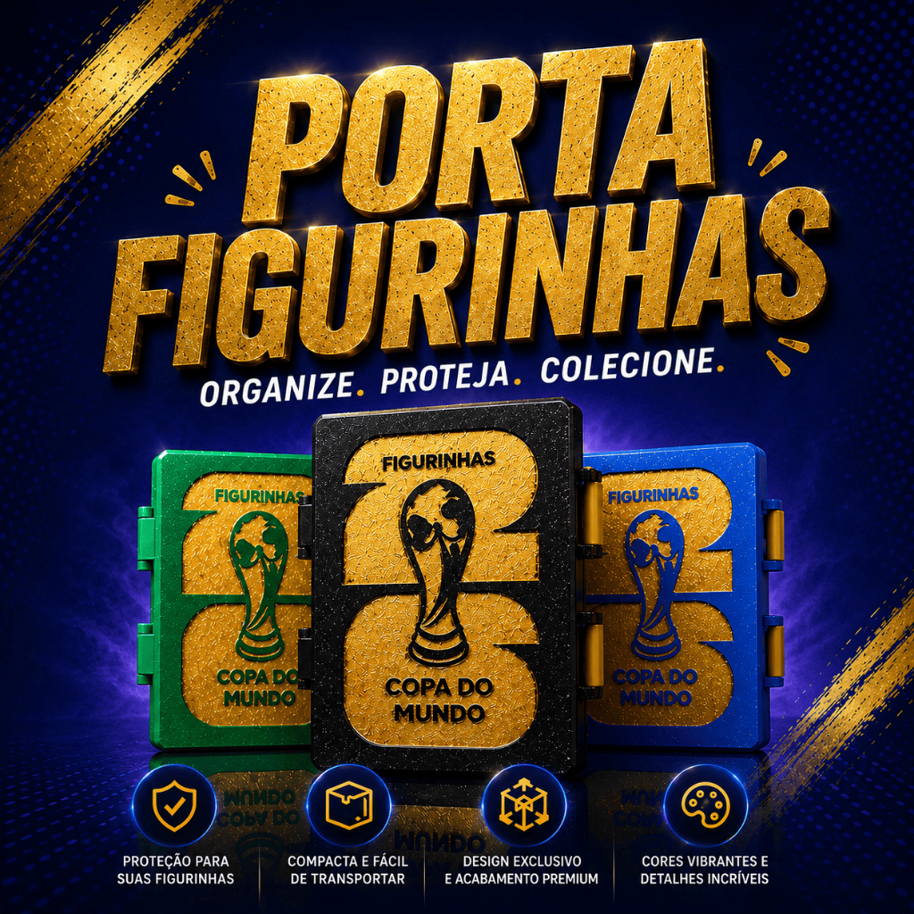 Estojo Porta Figurinha Caixa Organizadora Copa do Mundo 2026 Case Trocas Coleção Album da Copa