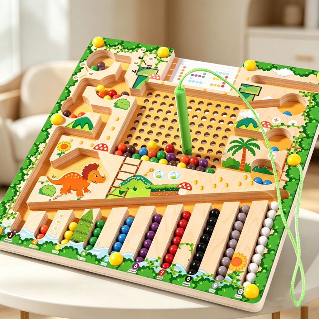 Brinquedos De Menino Quadro Magnético Labirinto Magnético Madeira Dinossauro Brinquedo Educativo Montessori para Criança