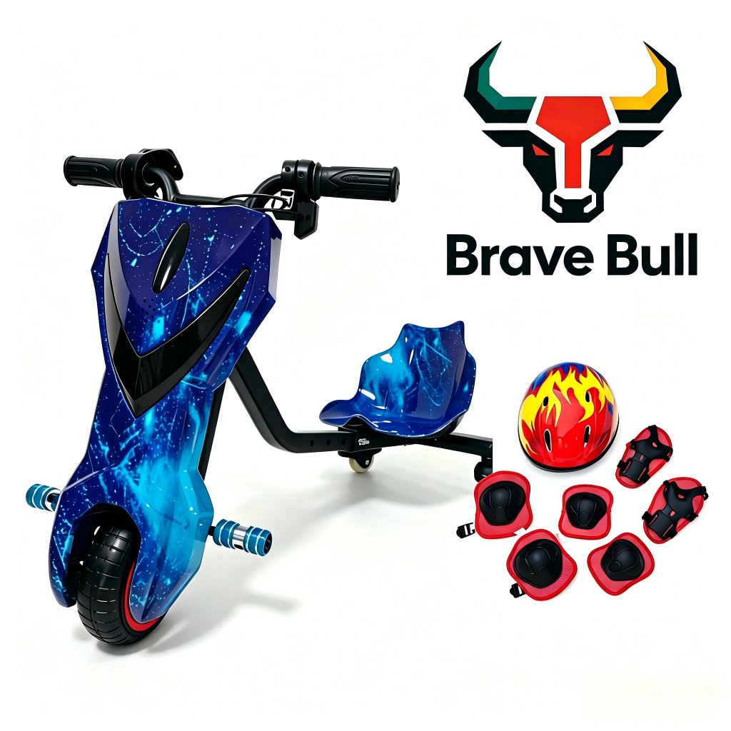 Drift Elétrico Infantil 350W com LED e Bluetooth - e Chassi Ajustável 90-105cm 8 polegadas