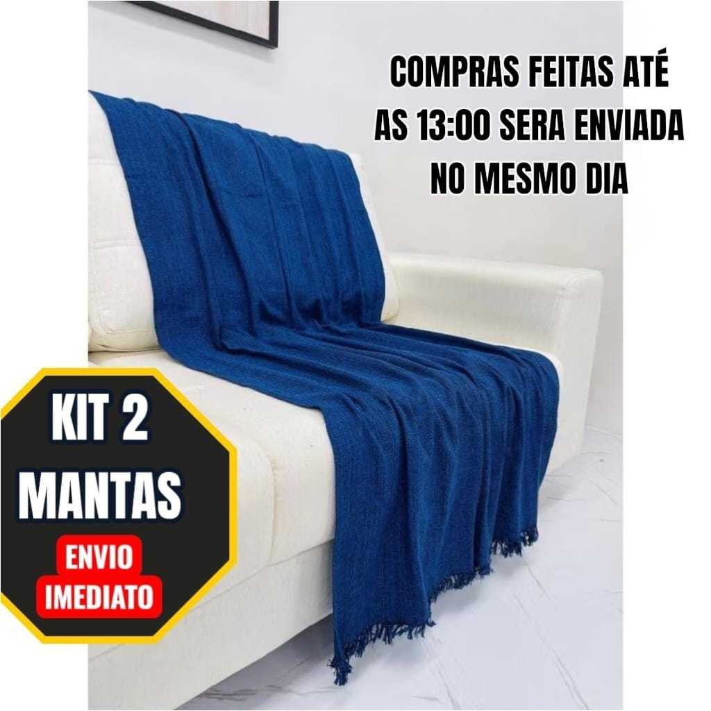 Kit 2 Mantas Para Sofá e Cama 2,10x1,20 | Cobertor Casal Inverno Promoção